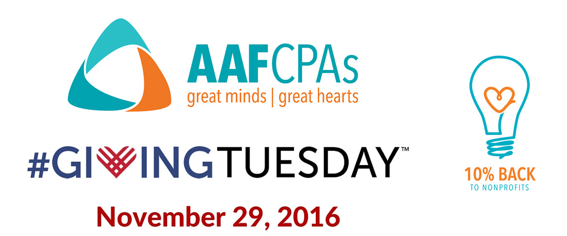 AAFCPAs #10PercentBack #GivingTuesday