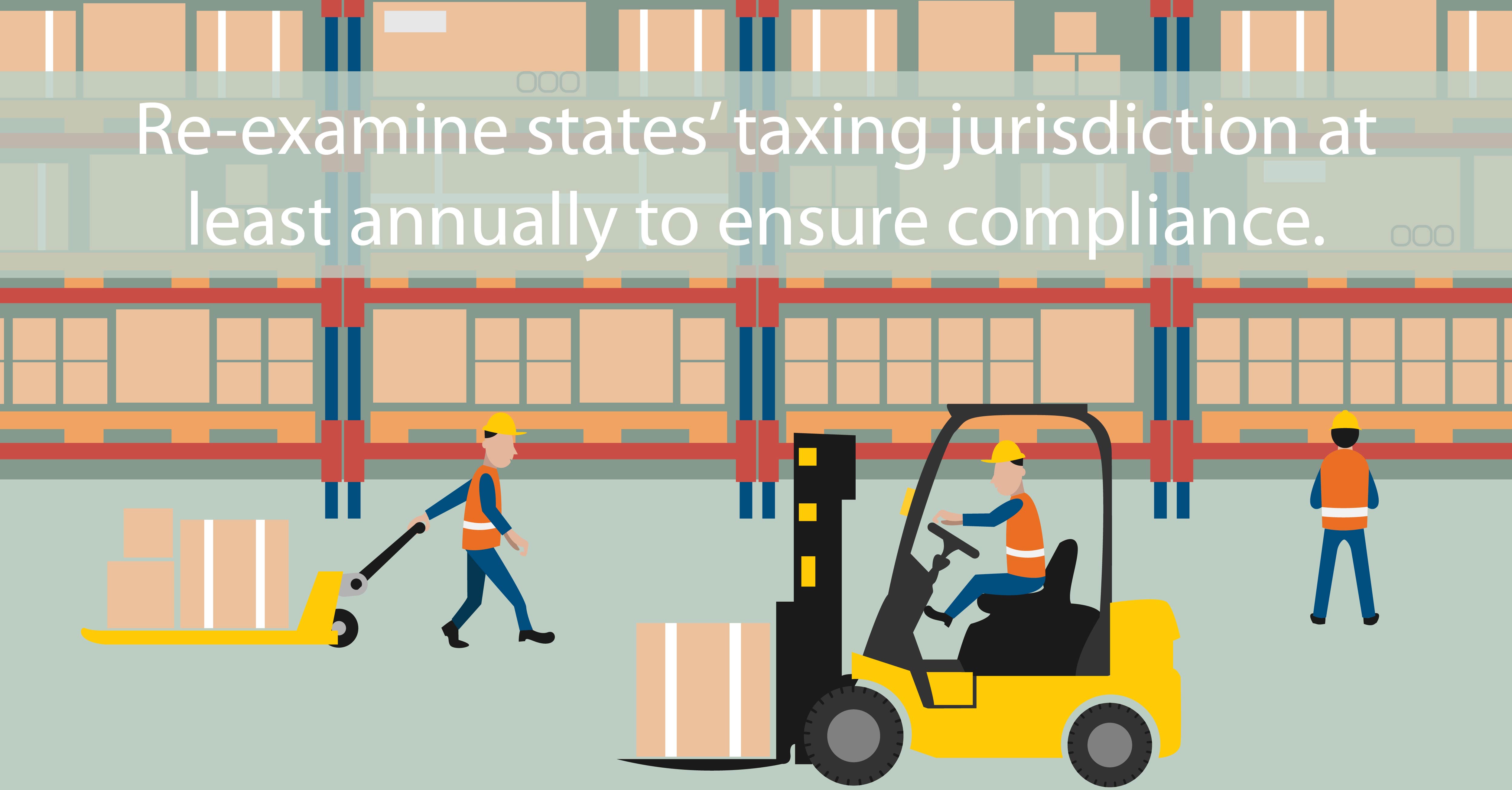 Amazon Warehouse Blog - Re-examine states' tax jurisdiction at least annually