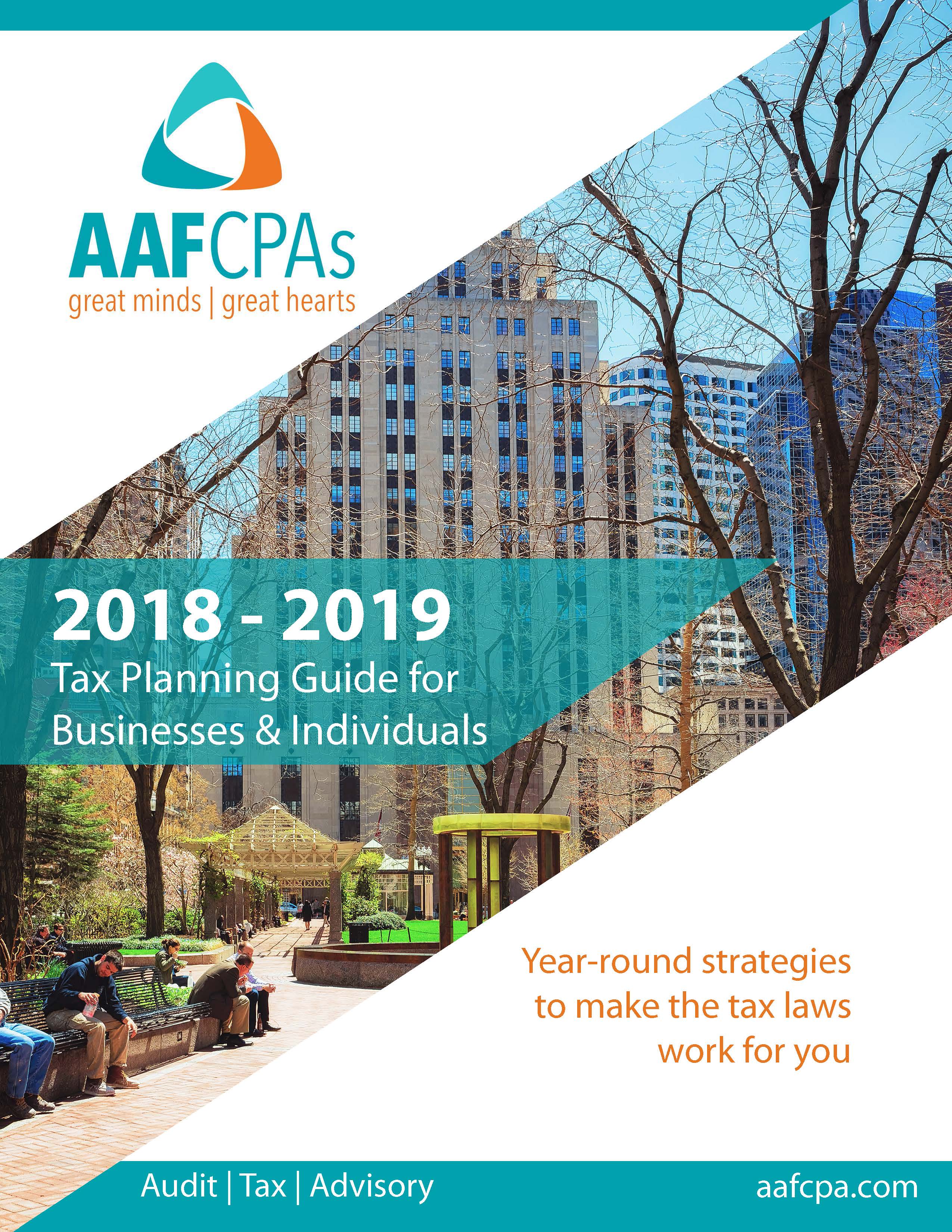 AAFCPAs Releases 2018-2019 Tax Planning Guide for Businesses & Individuals