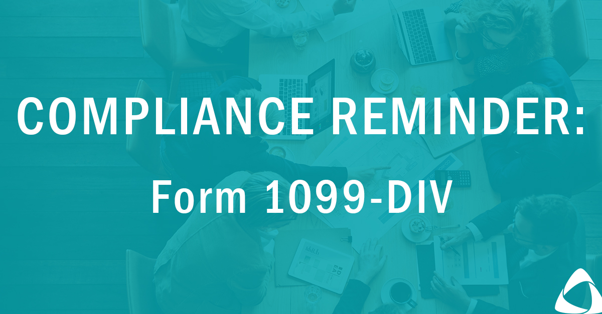 Compliance Reminder Form 1099-DIV