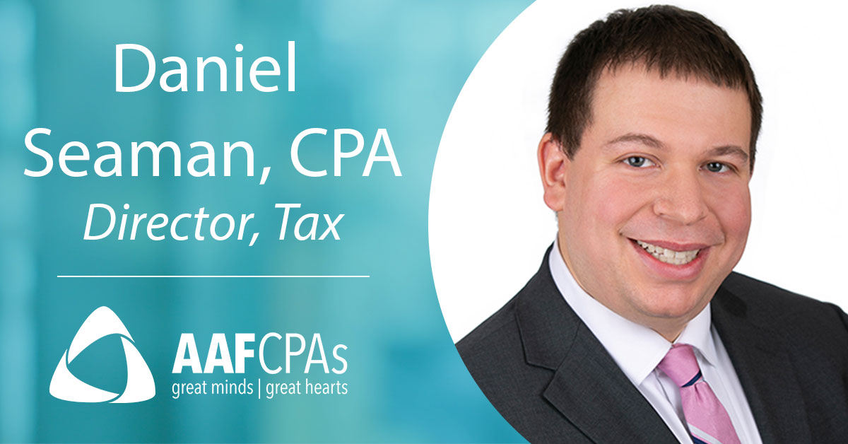 Daniel Seaman, CPA Promoted to Director, Tax