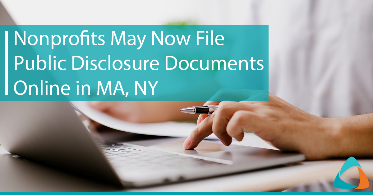 Nonprofits May Now File Public Disclosure Documents Online in MA, NY