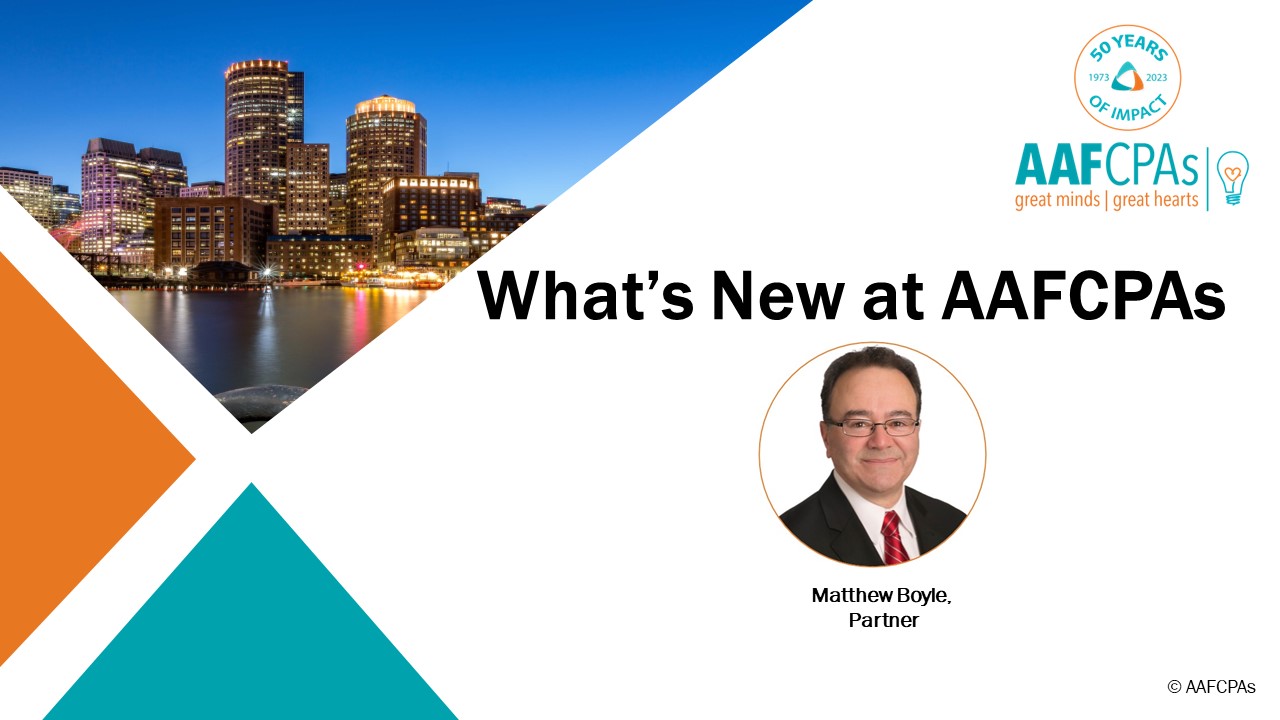 What’s New at AAFCPAs 2023