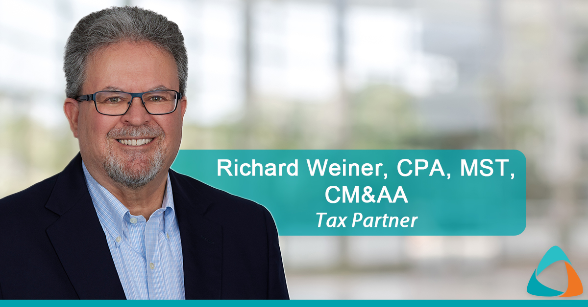 Richard Weiner, CPA, MST Earns CM&AA Designation