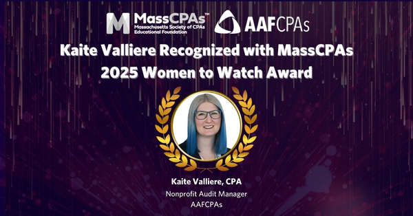 Kaite Valliere Recognized with MassCPAs 2025 Women to Watch Award