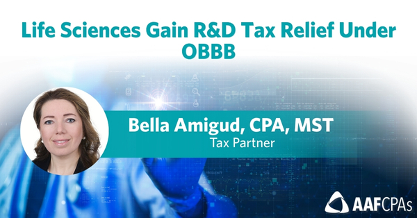 Life Sciences Gain R&D Tax Relief Under OBBB
