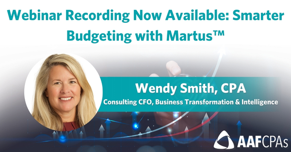 Webinar Recording Now Available Smarter Budgeting with Martus