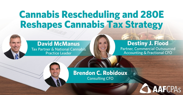 Cannabis Rescheduling and 280E Reshapes Cannabis Tax Strategy